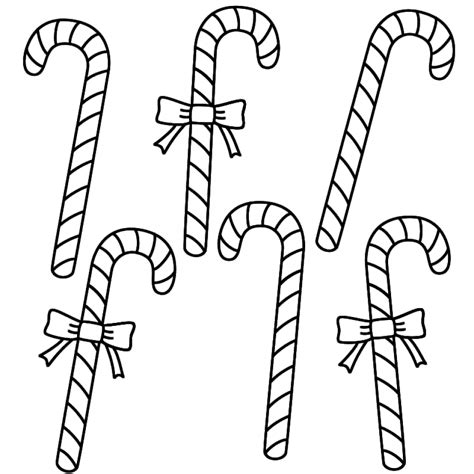 Get This Easy Printable Candy Cane Coloring Page for Children 73604