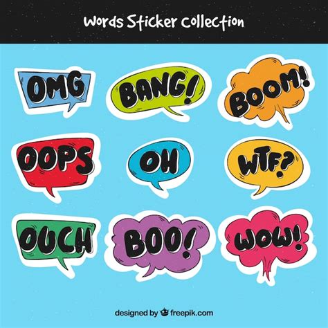 Free Vector Word Stickers Collection