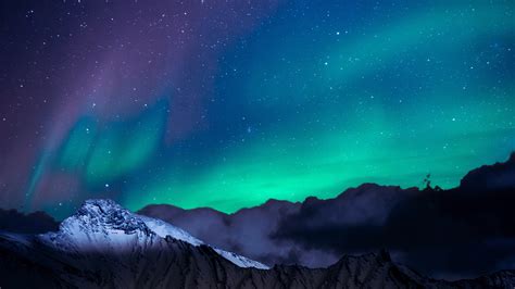 Landscape Photo Of Mountain With Polar Lights 1920×1080 Hd Wallpapers