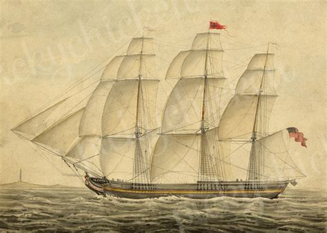 Sailing Ship At Sea 1800s 5x7 Print Digital Instant Download Etsy