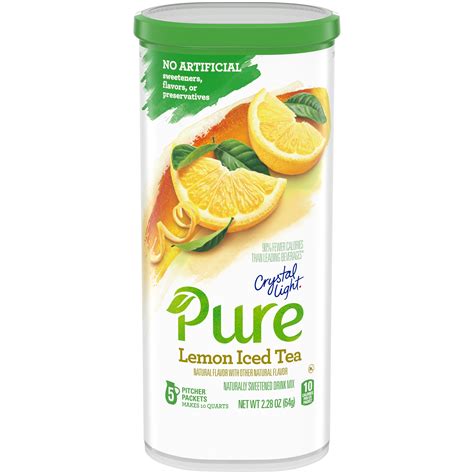 Crystal Light Pure Lemon Iced Tea Naturally Flavored Powdered Drink Mix