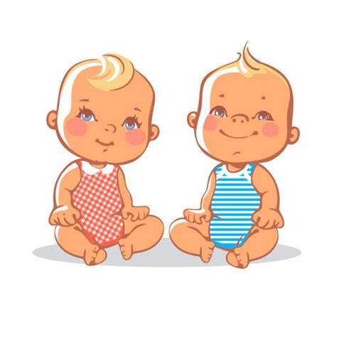 Two Cute Little Babies Stock Vector Image By ©natoushe 98624186