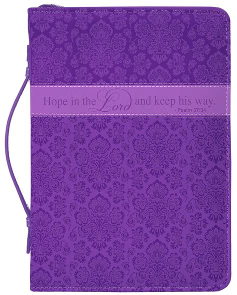 Hope In The Lord And Keep His Way Floral Purple X Large Faux Leather