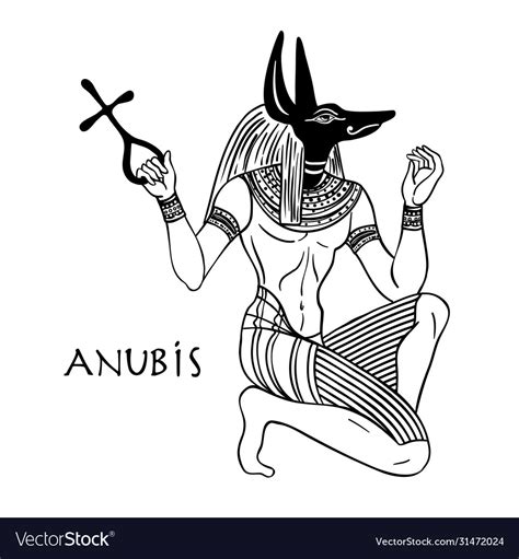 Anubis In Ancient Egyptian God Death Royalty Free Vector