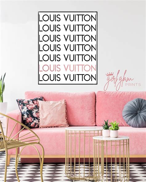 Louis Vuitton Print Pink Foil Lv Print Louis Vuitton Decor Lv