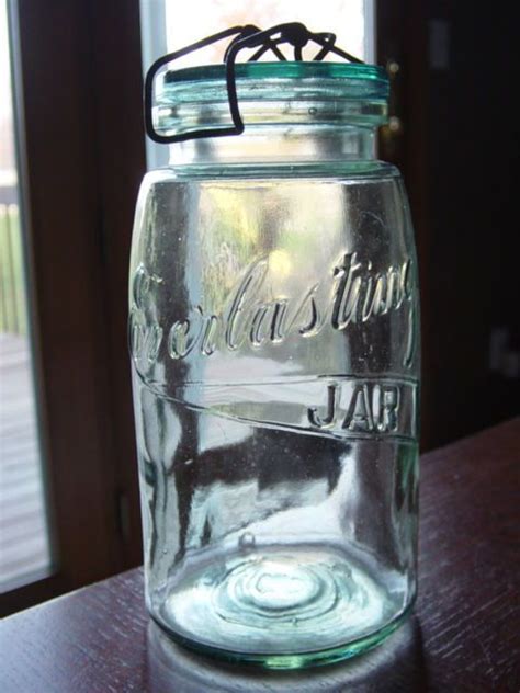 Early1900s Rb952 1 Quart Everlasting Fruit Jar Bottle W Glass Lid