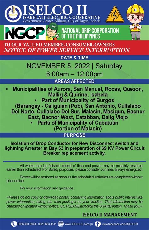 NOTICE OF NGCP SCHEDULED POWER INTERRUPTION - NOVEMBER 05, 2022