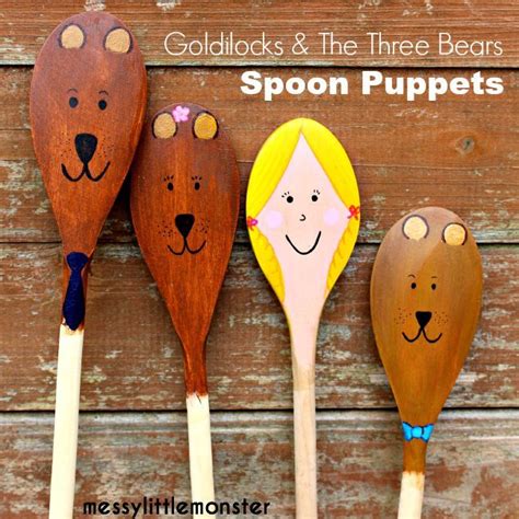 Then goldilocks saw the three chairs set before the fire. Goldilocks and the Three Bears Spoon Puppets | More Puppet ...