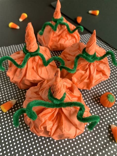 Easy Candy Filled Tissue Paper Pumpkins Craft Honey Lime