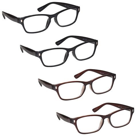 the reading glasses company black brown readers value 4 pack mens womens rrrr77 1122 2 00