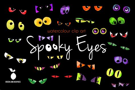 Spooky Eyes Clipart Halloween Eyes Clip Art Etsy