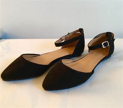 Black Ankle Strap Flats A Beautiful Suede Detailed Flat That Is A Must