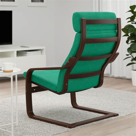 Green lois 100% linen armchair. POÄNG Armchair - brown/Lysed bright green - IKEA