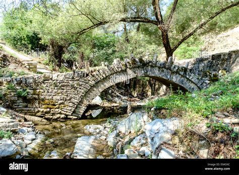 A Traditional Stone Bridge Zagori Pindus Mountains Epirus Greece