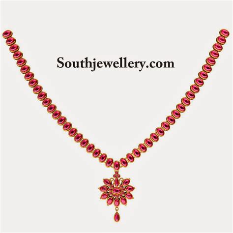 Simple And Stylish Ruby Necklace Jewellery Designs