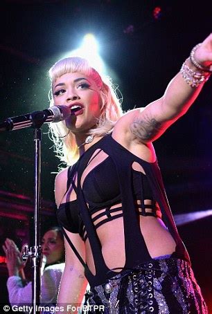 Rita Ora In New York As Her Barely There Top Flashes Her Bra During Sold Out Gig Daily Mail Online