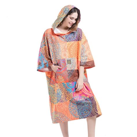 Bosemia Printing Changing Robe Bath Towel Fashion Outdoor Adult Hooded