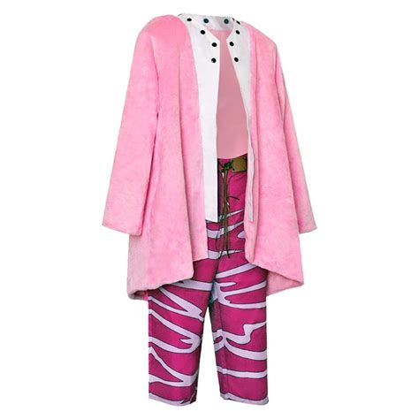 Anime One Piece Donquixote Doflamingo Pink Outfit Cosplay Costume Outf