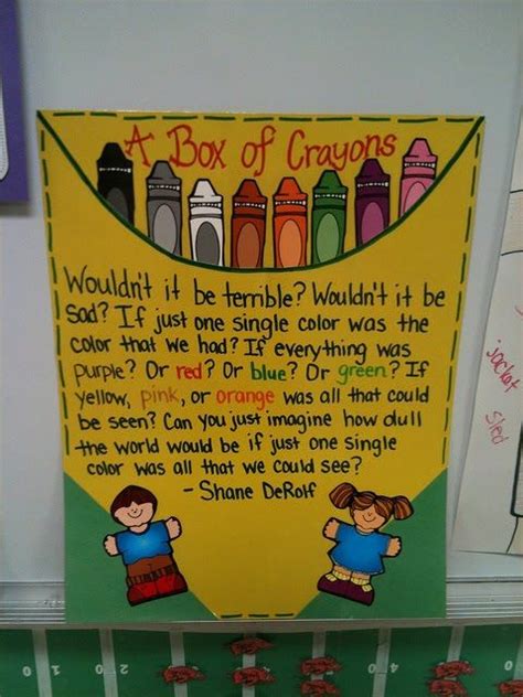 A Box Of Crayons Poem And Activity Ideas For Mlk Week Diversity Bulletin Board Classroom