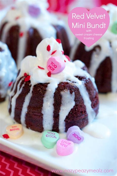 A beautiful red bundt cake to grace your holiday table. Red Velvet Mini Bundt Cake with Sweet Cream Cheese ...
