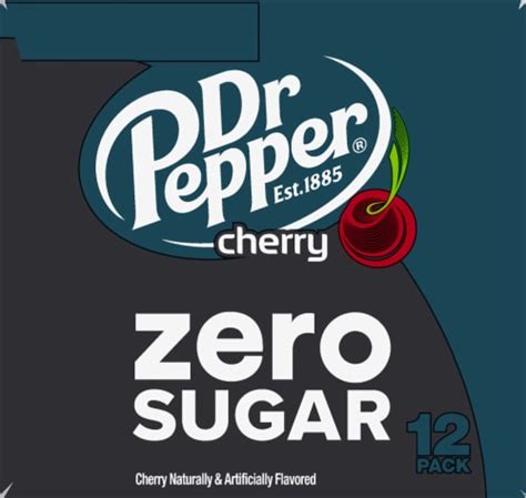 Dr Pepper Cherry Zero Sugar Soda Cans 12 Pk 12 Fl Oz Bakers