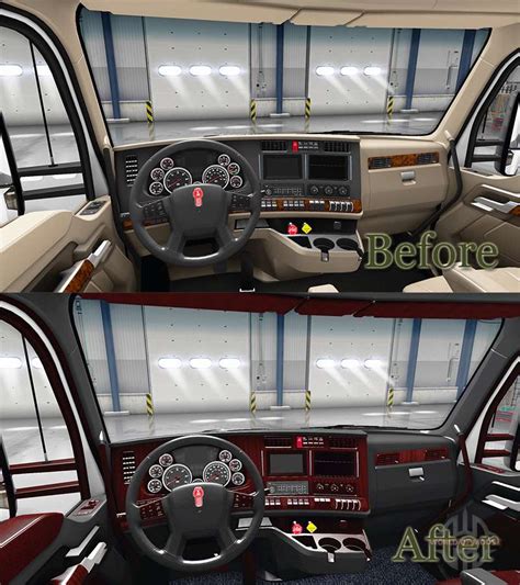 The Deluxe Black Interior Kenworth T680 For American Truck Simulator