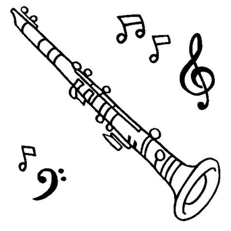 Coloring Page Of Clarinet
