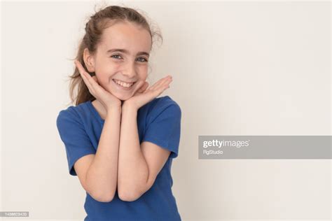 Portrait Of Cute Smiling Girl High Res Stock Photo Getty Images