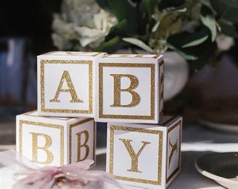 Alphabet Block Girl Baby Shower Decorations Etsy Baby Blocks Baby