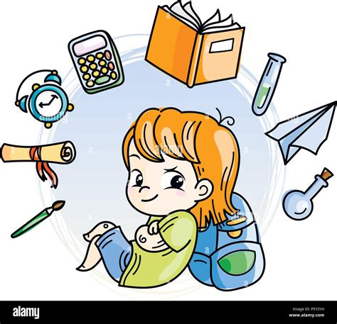 Cute Boy Ready For School Vector Illustration For Books Prints