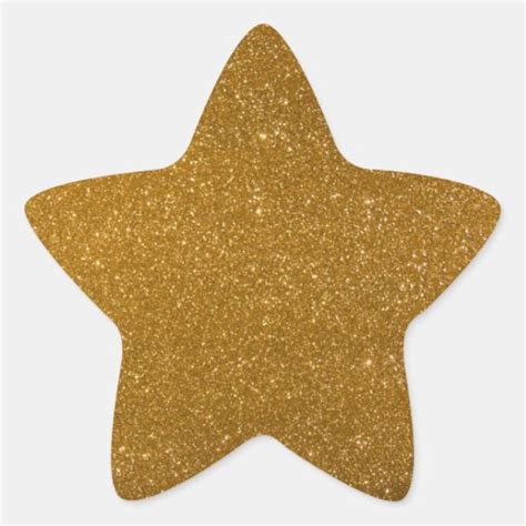 Golden Glitter Star Sticker Zazzle