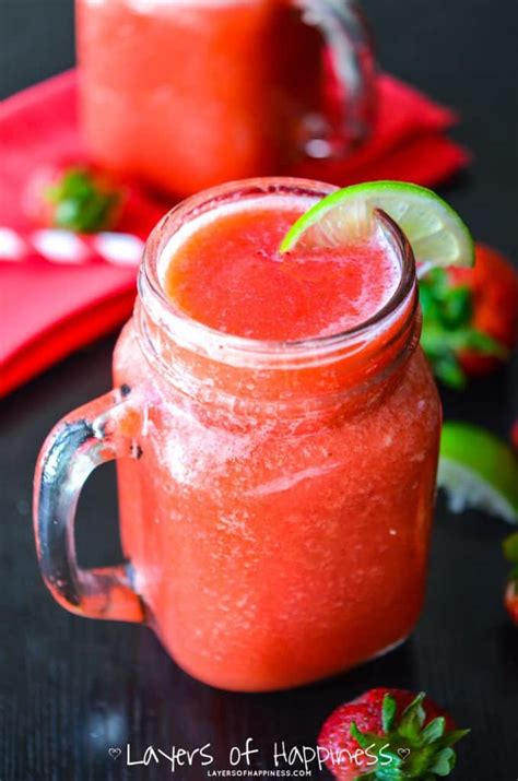 Store in a pitcher with a lid (or you can cover the top of a pitcher with plastic wrap) in the fridge. Frozen Strawberry Limeade - Layers of Happiness