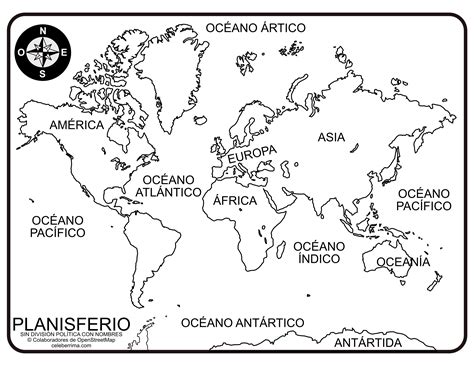 Mapa Planisferio Con Division Politica Y Nombres Planisferio Que Es