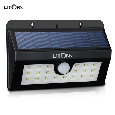 Litom Waterproof Weatherproof Ip55 20 Led Solar Light 22w Security