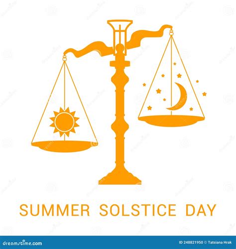 Flat Illustration Of Summer Solstice Design Concept Symbolizing The Longest Day Of The Year
