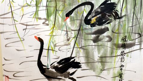 Library Displays Chinese Brush Painting A Traditional Art Form