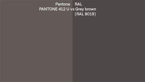 Pantone U Vs Ral Grey Brown Ral Side By Side Comparison