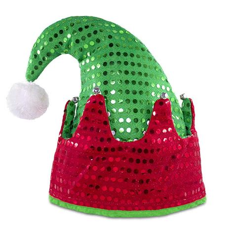 Sequin Santa Hat Christmas Bling Funny Party Hats Elf Hat Red Green