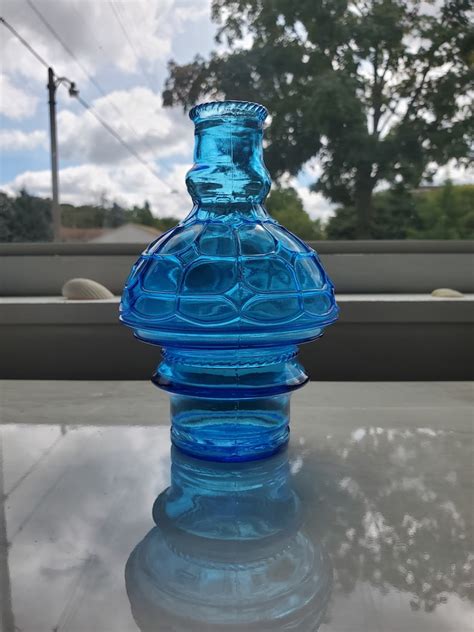 Vintage Blue Wheaton Glass Bottle Wheaton Glass Wheaton Glass Etsy