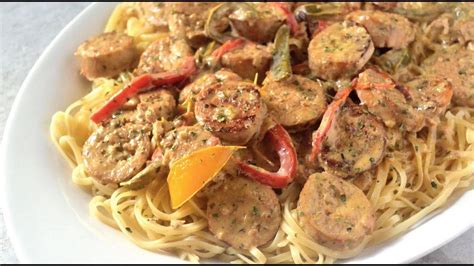 Refrigerate 24 ounce jar of classico italian sausage with peppers and. Sausage, Peppers, & Onions Pasta | How to Make a White ...