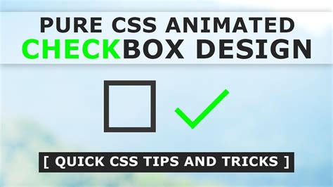 Pure Css Animated Checkbox Design How To Make Custom Checkbox In Html
