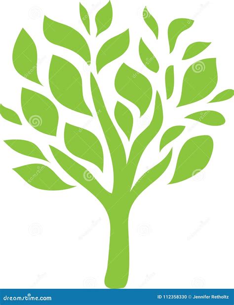 Green Tree Logo Line Art Stock Illustration Illustration Of Branches