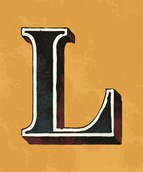 Capital Letter L Vintage Typography Style Download Free Vectors