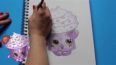 how to draw shopkins season 5 creamy cookie cupcake step by step easy toy caboodle youtube