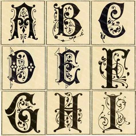 Fancy Alphabet Squares Printable Decorative Bold Large Letters