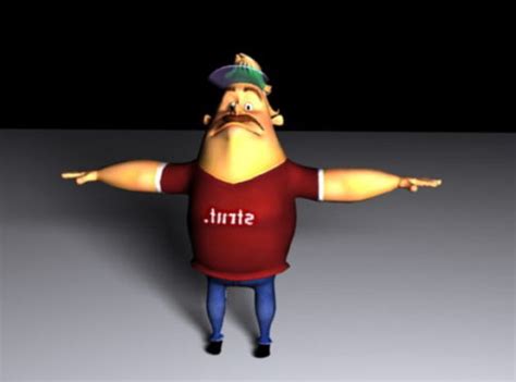 Fat Man Cartoon Character 3d Model Ma Mb 123free3dmodels