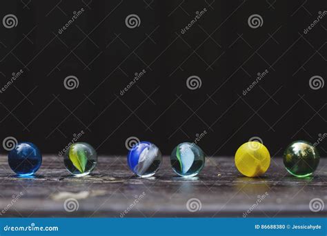 Colorful Marbles Stock Photo Image Of Dark Blank Memories 86688380