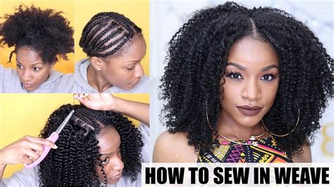 How To Natural Hair Sew In Weave Start To Finish Video Natural
