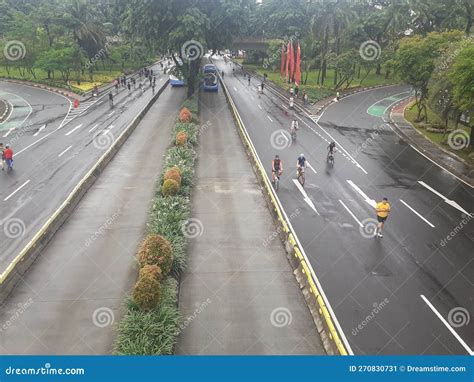 Jakarta S Car Free Day After The Rain Stock Image Image Of Health