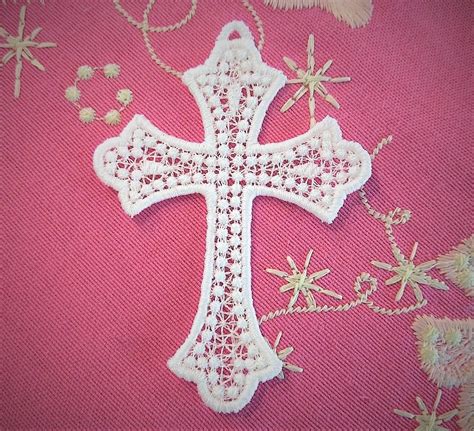 Cross Lace Embroidery Design Cross Fsl Free Standing Lace Machine